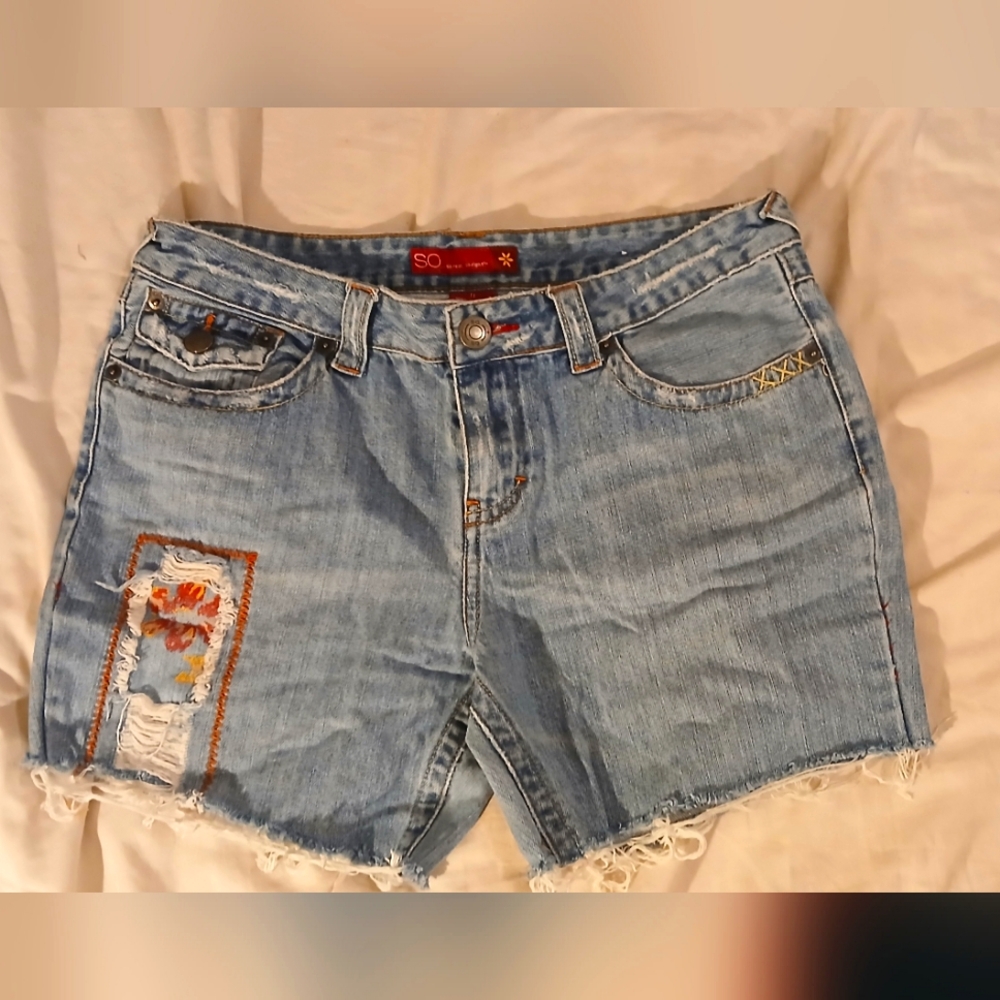 SO cotton blue jean shorts - 11